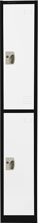 AdirOffice 72'' 2-Tier Black and White Storage Locker (ADI629-202-B-W)