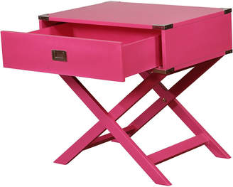 Linon Peggy X Base Pink Accent Table