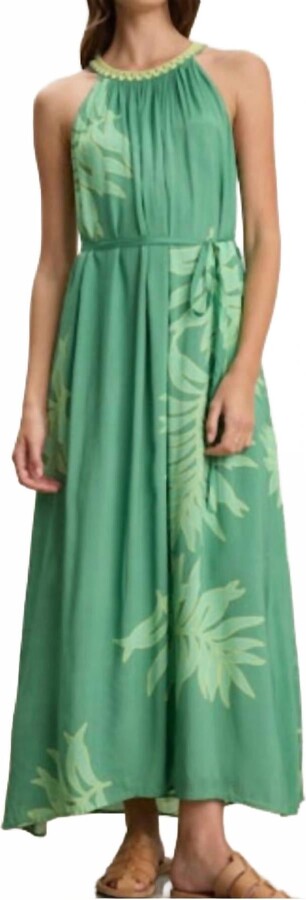 Odessa Halter Maxi Dress In Green