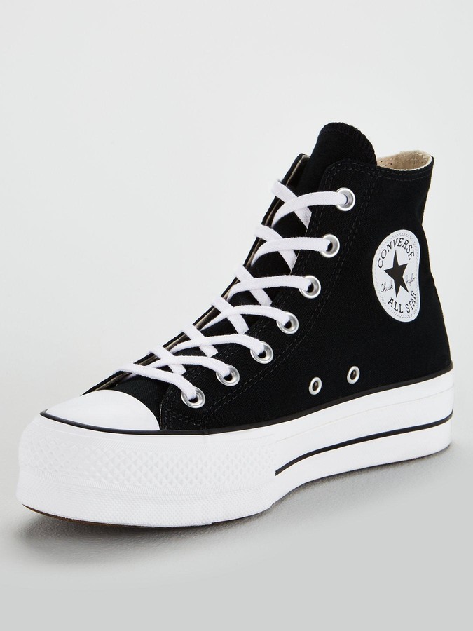 black hi top converse