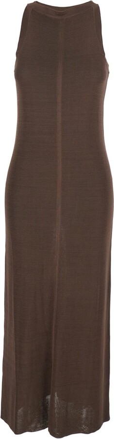 LOULOU STUDIO 'pablo' Brown Long Dress With Sheath Design In Viscose Woman