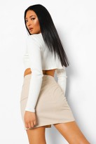 Thumbnail for your product : boohoo Petite Check Notch Front Mini Skirt