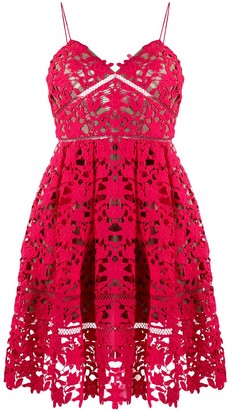 red and pink cocktail dress