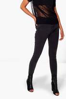 Thumbnail for your product : boohoo Abbie 5-Pocket High Rise Let Down Hem Jeans