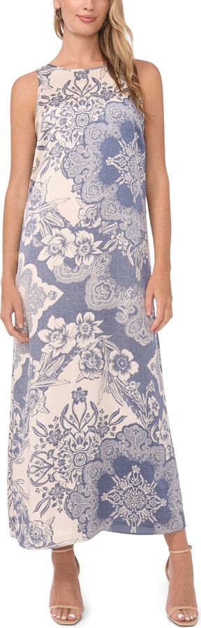 Vince Camuto Mixed Print Sleeveless Maxi Dress