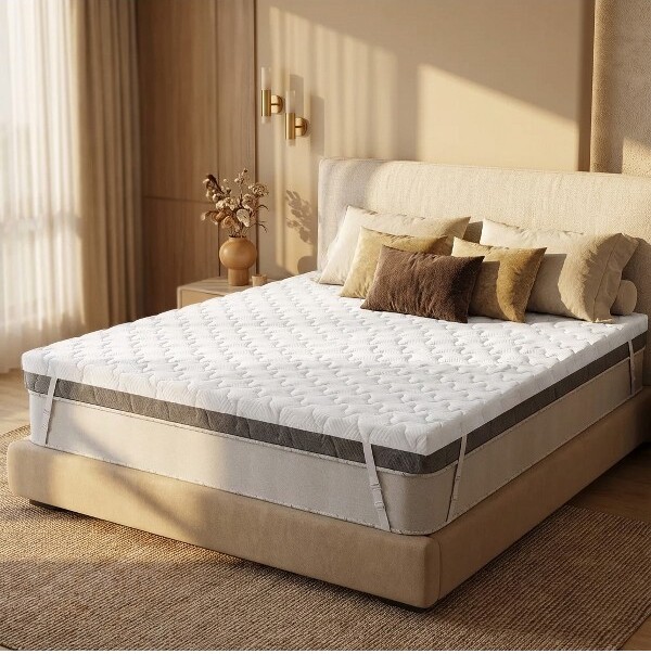 DyoneryFirm3InchExtraFirmMattressTopperTwinSizeHigh-DensityBedFoamPadforBackPainReliefWashableCoverCertiPUR-USCertifiedNoOdor