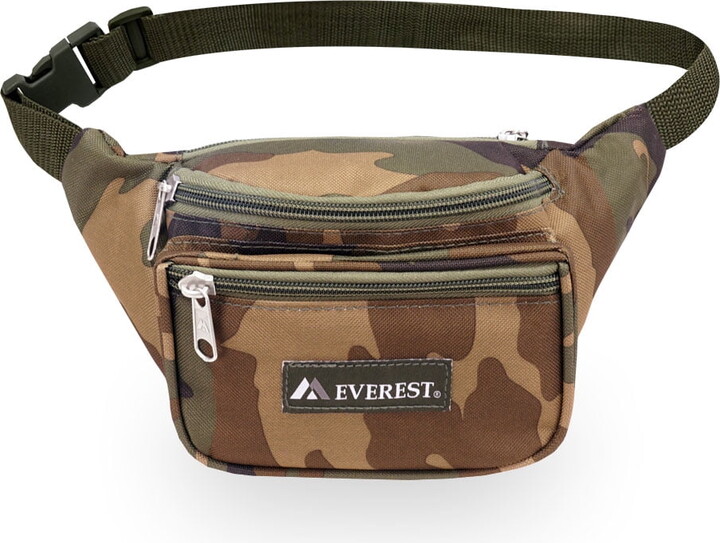 Everest Unisex Signature Waist Fanny Pack Woodland Camo Green