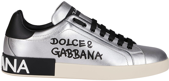 dolce and gabbana metallic sneakers