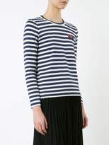 Thumbnail for your product : Comme des Garcons Play striped heart logo T-shirt