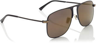 Jimmy Choo DAN Black Square Frame Sunglasses with Gold Mirror Lenses