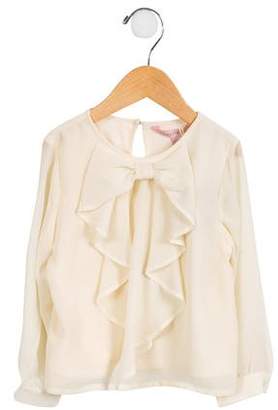 Appaman Fine Tailoring Girls' Bow-Accented Chiffon Top w/ Tags