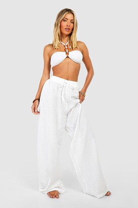 boohoo Essentials Linen Look Beach Pants