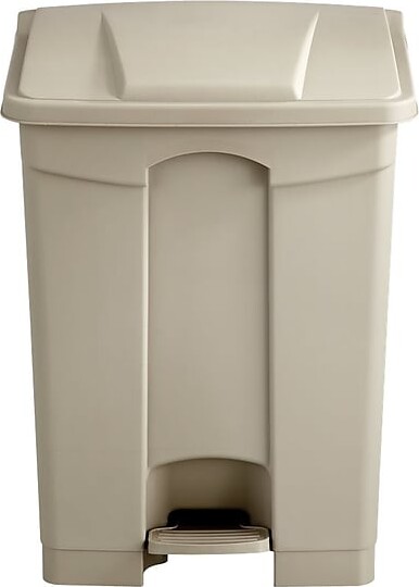 Safco Indoor Step Trash Can, Tan Plastic, 17 Gal. (9922TN)