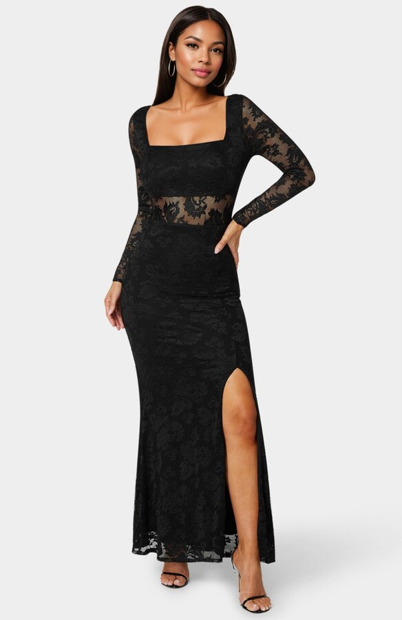Bebe Women's Lace Illusion Maxi Dress
