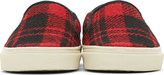 Thumbnail for your product : Saint Laurent Red & Black Tartan Tweed Skate Sneakers
