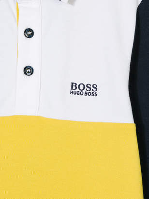 Boss Kids colour block polo shirt