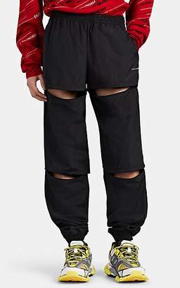 Balenciaga Men's Convertible Logo Track Pants - Black
