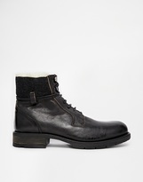 Thumbnail for your product : ASOS Workboots With Shearling Look Lining