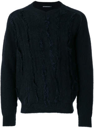 Issey Miyake textured front V-neck sweater