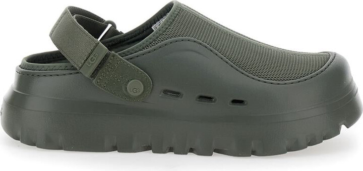 UGG 'Peakmod' Green Mules With Adjustable Strap And Lug Sole In Tech Fabric Man