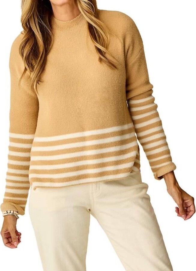 Carve Designs Olivia Sweater In Camel Stripe