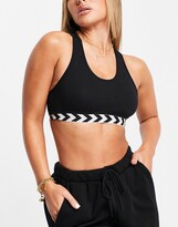 Thumbnail for your product : Hummel 2 pack logo bralets in black