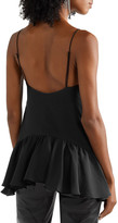 Thumbnail for your product : Michael Kors Collection Asymmetric Ruffled Silk Crepe De Chine Top