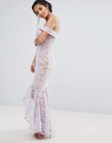 Thumbnail for your product : Jarlo Petite All Over Lace Off Shoulder Fishtail Dress