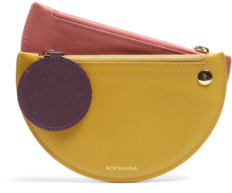 Roksanda Demi-lunette bi-colour leather coin purse