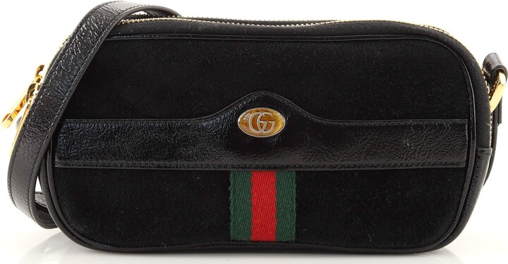 Gucci Ophidia Triple Zip Crossbody Bag Suede Mini - ShopStyle