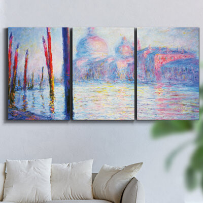 Rosecliff Heights The Seine At Argenteuil, 1877 On Canvas 3 Pieces Print