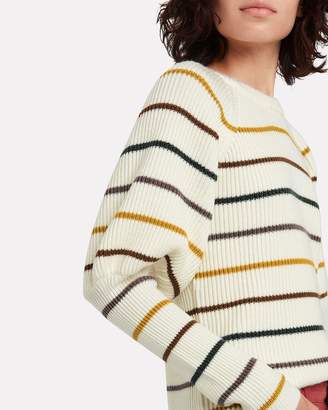 Saylor Keane Puff Sleeve Striped Sweater