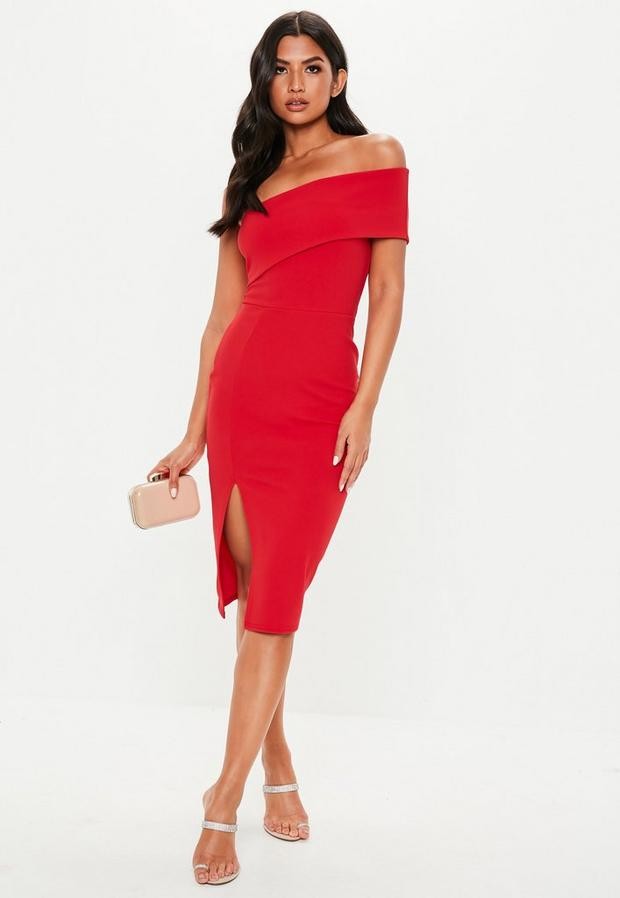 missguided red bodycon dress