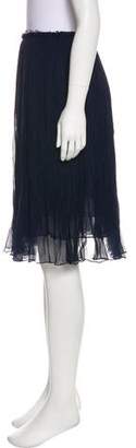 Sophie Theallet Knee-Length Silk Skirt Navy Knee-Length Silk Skirt