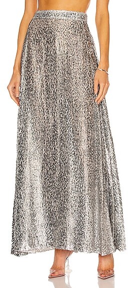silver skirt maxi