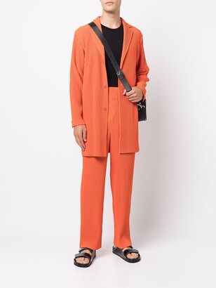 Homme Plissé Issey Miyake Pleated Single-Breasted Coat
