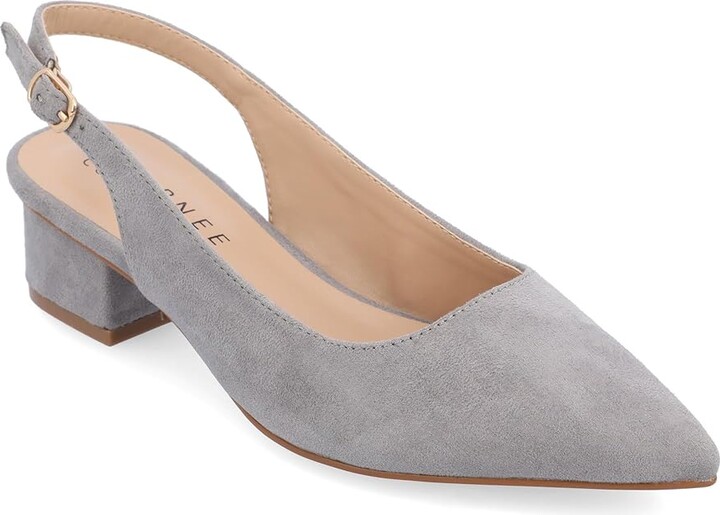 Journee Collection Sylvia Pumps High Women's Heels Grey : 7.5 M, Faux Leather