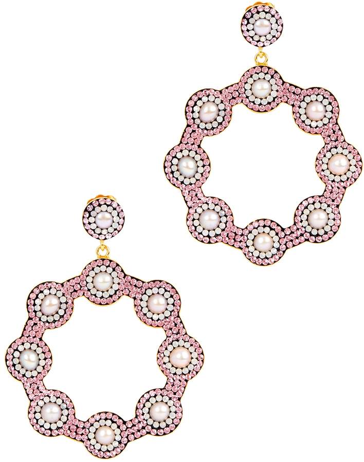 Soru Jewellery Pink 18kt Gold-plated Hoop Earrings