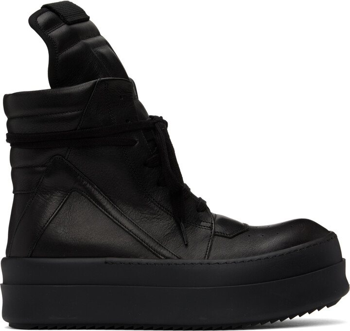 Rick Owens Black Mega Bumper Geobasket Sneakers - ShopStyle