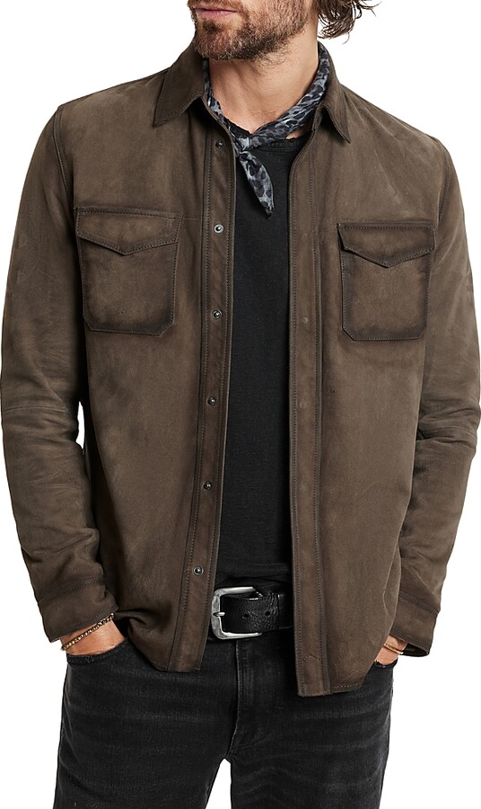 John Varvatos Izzy Suede Shirt Jacket