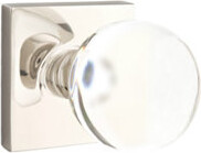 Emtek Dummy Knobset w/ Square Rosette and Bristol Glass Knob