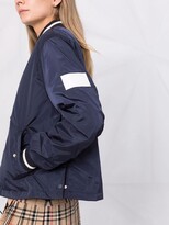 Thumbnail for your product : P.A.R.O.S.H. Stripe-Trim Zip-Front Bomber Jacket