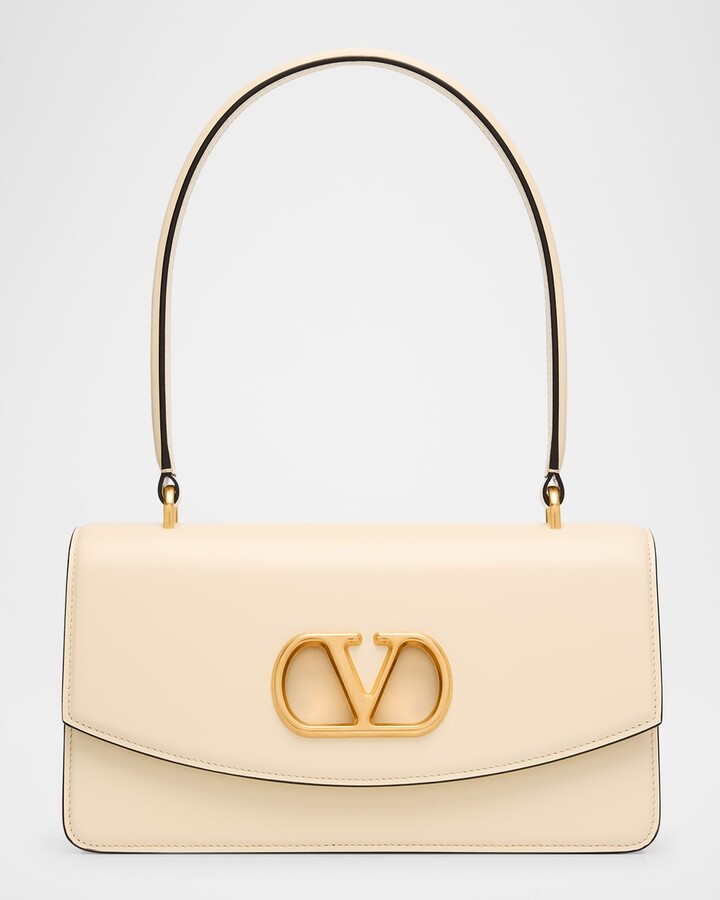 Valentino Garavani Vain VLOGO Leather Top-Handle Bag