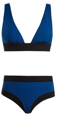 Zeus + Dione - Aegina Contrast Triangle Bikini Set - Womens - Blue