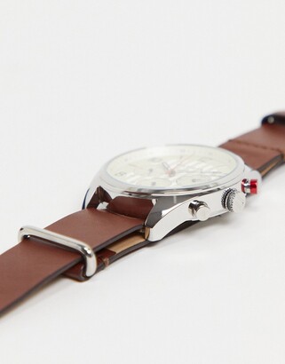 Tommy Hilfiger corbin watch with brown strap - ShopStyle