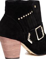 Thumbnail for your product : Ravel Mario Leather Buckle Detail Heeled Boots
