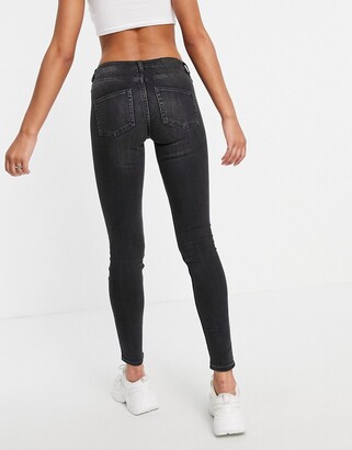 Monki skinny jeans in washed black