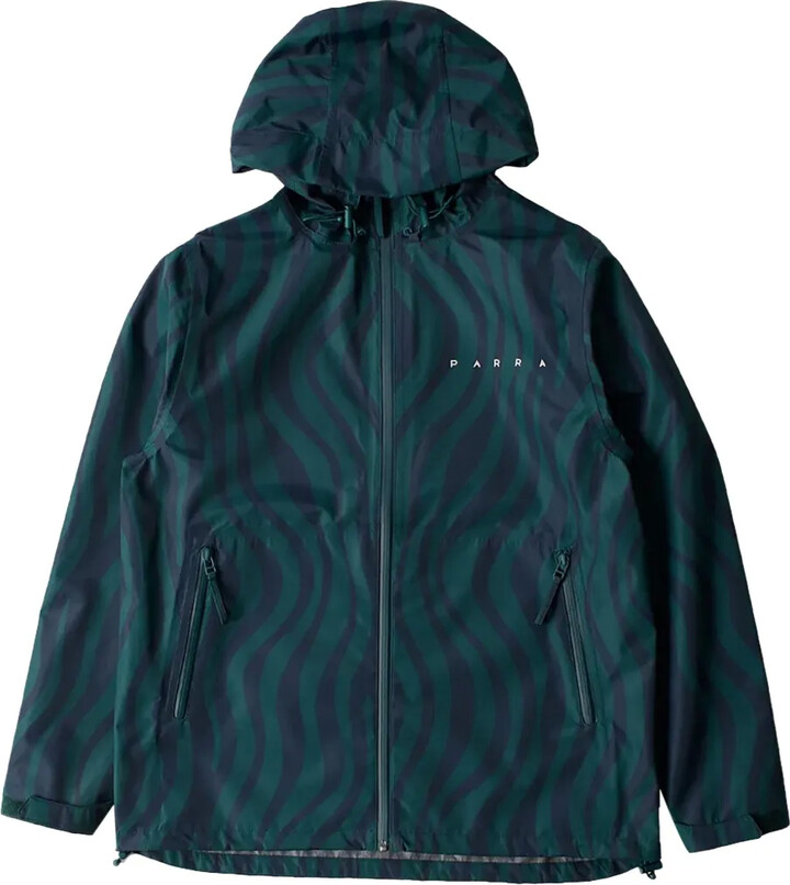 BY PARRA Flow wave-print hooded rain jacket
