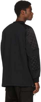 Versace Black Oversize Quilted Shoulders Sweatshirt