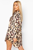 Thumbnail for your product : boohoo Plus Animal Oversized Shirt Dress